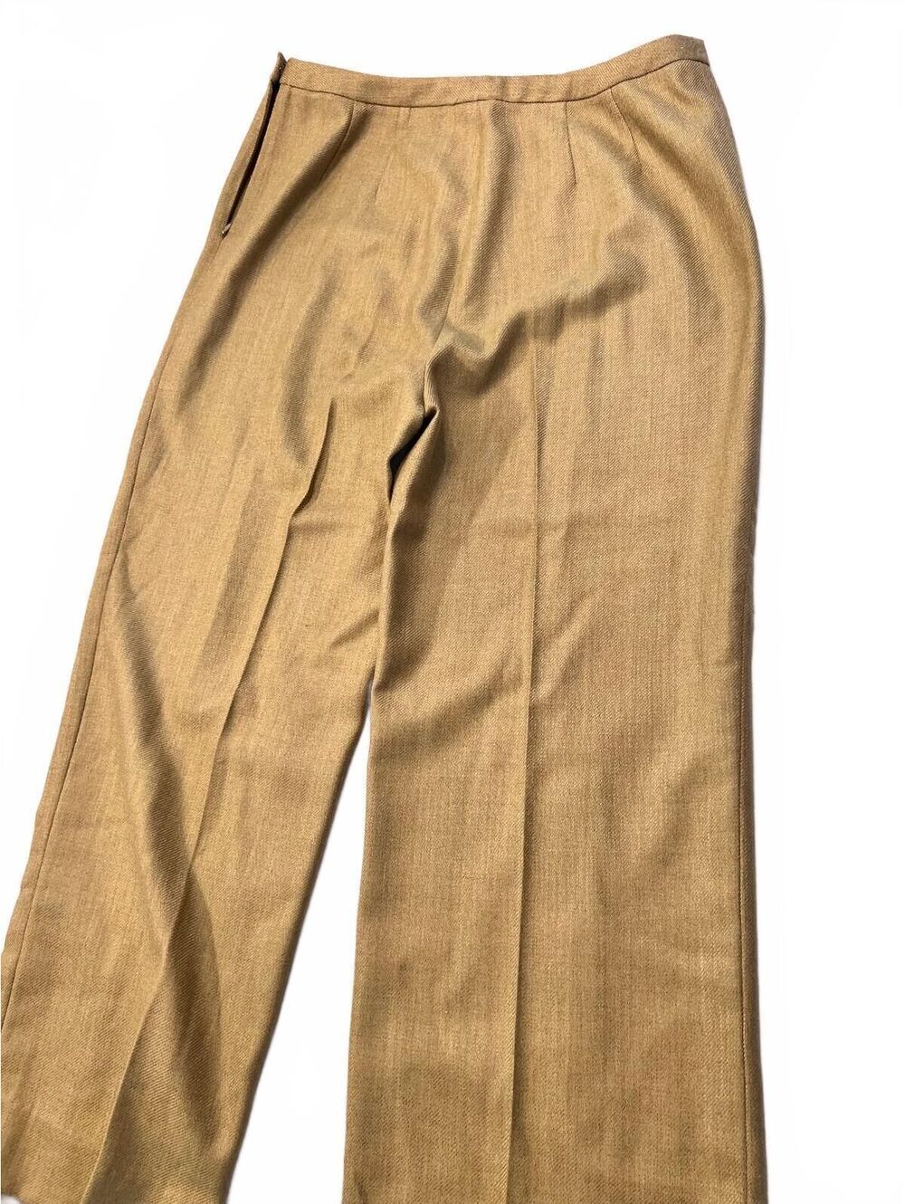 Ellen Tracy Women's Beige Wool Linen Cashmere Blend Dress Pants Size 14